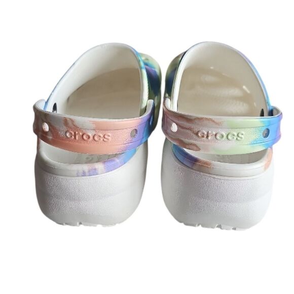 Crocs Classic Platform Clogs Pastel Tie Dye Sz 7 Outdoor Beach Summer Festival - Picture 11 of 13